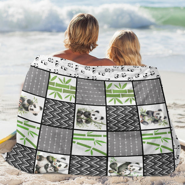 Panda Pattern Blanket Fleece Throw Blanket Super Soft Warm Gifts for Baby Girls Boys Kids Mom Grandma Room Decor
