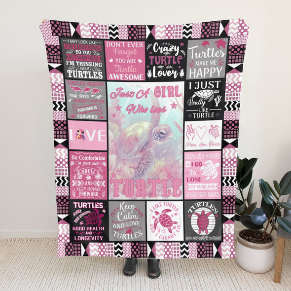 Turtle Pattern Blanket Fleece Throw Blanket Super Soft Warm Gifts for Baby Girls Boys Kids Mom Grandma Room Decor