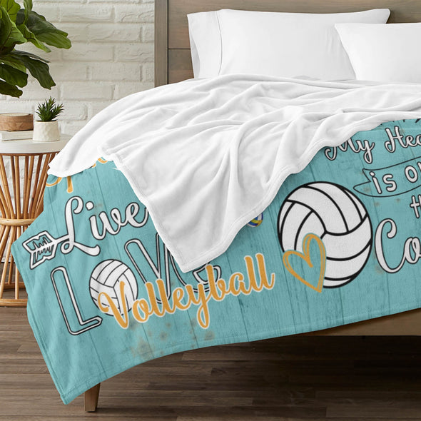 Volleyball Pattern Blanket Fleece Throw Blanket Super Soft Warm Gifts for Baby Girls Boys Kids Mom Grandma Room Decor