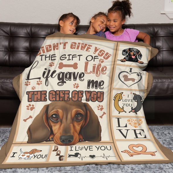 Dachshund Pattern Blanket Fleece Throw Blanket Super Soft Warm Gifts for Baby Girls Boys Kids Mom Grandma Room Decor