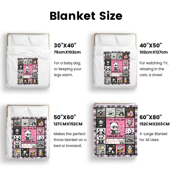 Panda Pattern Blanket Fleece Throw Blanket Super Soft Warm Gifts for Baby Girls Boys Kids Mom Grandma Room Decor