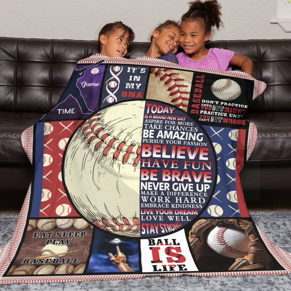 Baseball Pattern Blanket Fleece Throw Blanket Super Soft Warm Gifts for Baby Girls Boys Kids Mom Grandma Room Decor
