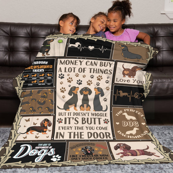 Dachshund Pattern Blanket Fleece Throw Blanket Super Soft Warm Gifts for Baby Girls Boys Kids Mom Grandma Room Decor