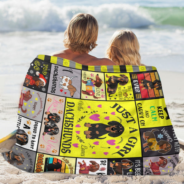Dachshund Pattern Blanket Fleece Throw Blanket Super Soft Warm Gifts for Baby Girls Boys Kids Mom Grandma Room Decor
