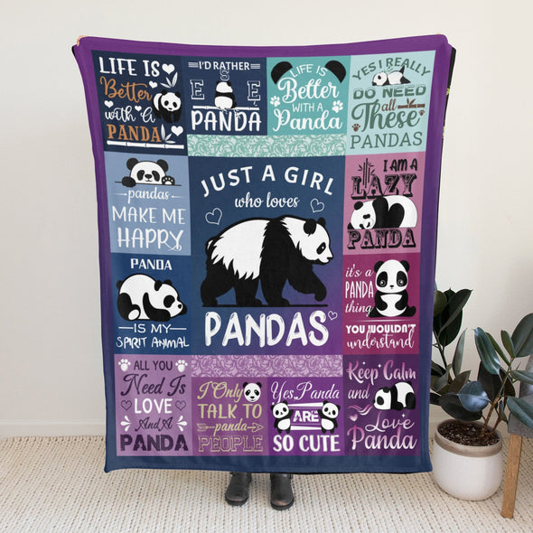 Panda Pattern Blanket Fleece Throw Blanket Super Soft Warm Gifts for Baby Girls Boys Kids Mom Grandma Room Decor