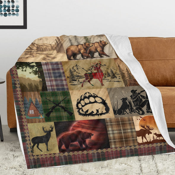 Deer Pattern Blanket Fleece Throw Blanket Super Soft Warm Gifts for Baby Girls Boys Kids Mom Grandma Room Decor