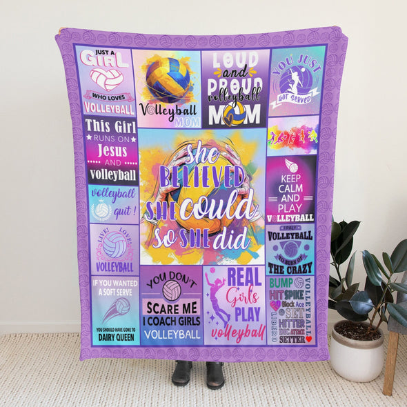 Volleyball Pattern Blanket Fleece Throw Blanket Super Soft Warm Gifts for Baby Girls Boys Kids Mom Grandma Room Decor