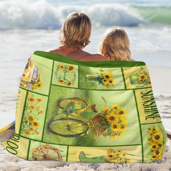 Sunflower Blanket Fleece Throw Blanket Super Soft Warm Gifts for Baby Girls Boys Kids Mom Grandma Room Decor