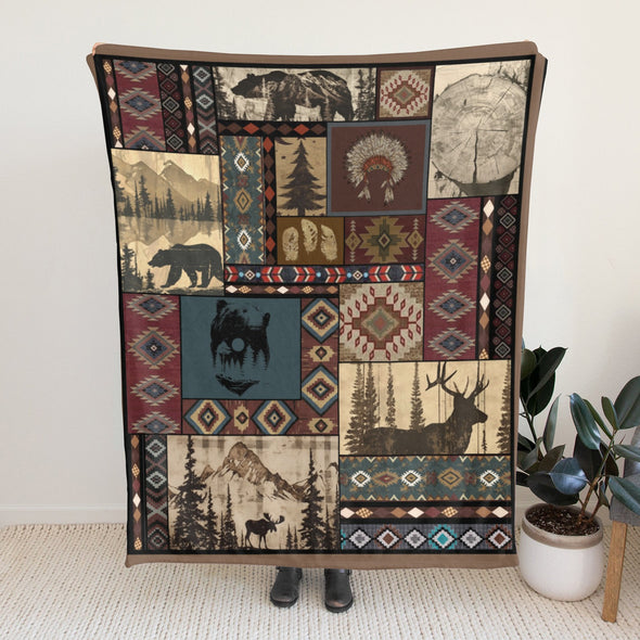 Deer Pattern Blanket Fleece Throw Blanket Super Soft Warm Gifts for Baby Girls Boys Kids Mom Grandma Room Decor