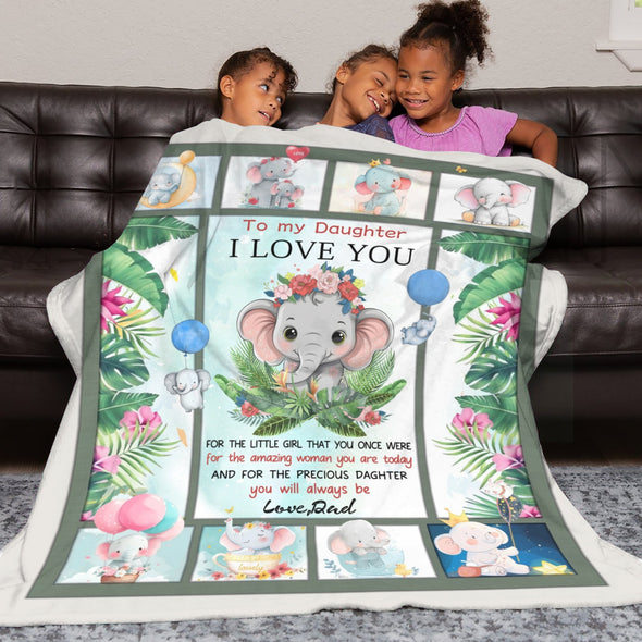 Elephant Blanket Fleece Throw Blanket Super Soft Warm Gifts for Girls Boys Kids Room Decor