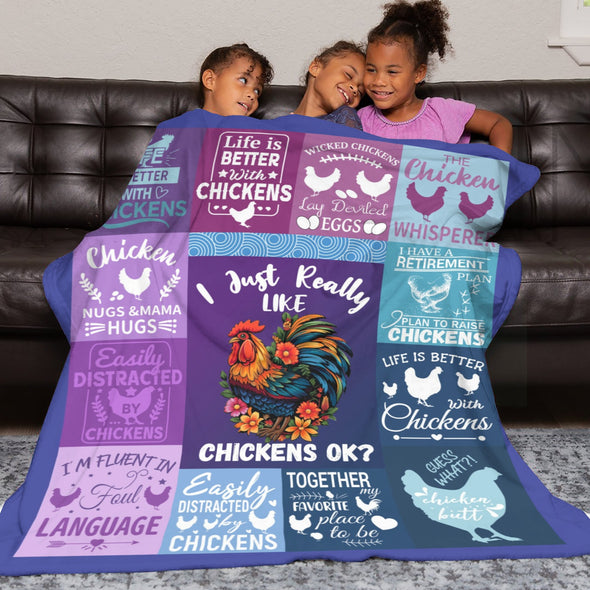 Chicken Pattern Blanket Fleece Throw Blanket Super Soft Warm Gifts for Baby Girls Boys Kids Mom Grandma Room Decor