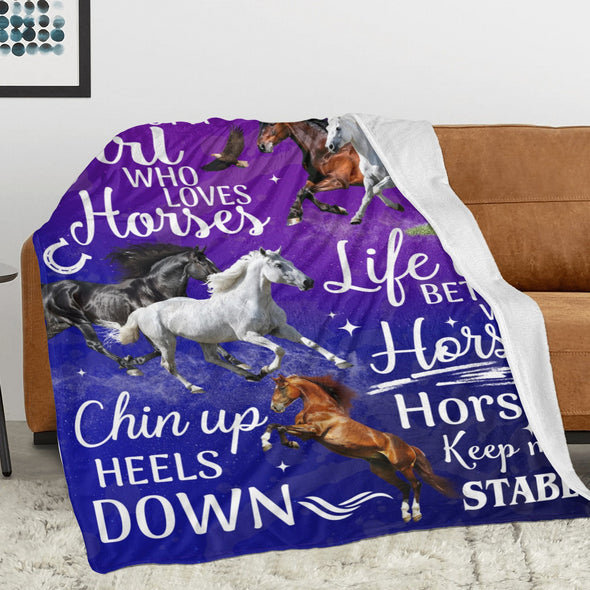 Horse Blanket Gift for Women Girl Who Loves Horses for Sofa Couch Bed Room Birthday Decor Bed Travel