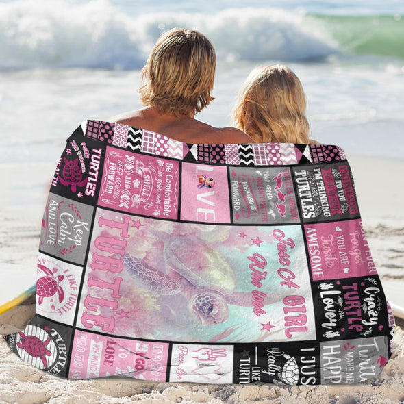 Turtle Pattern Blanket Fleece Throw Blanket Super Soft Warm Gifts for Baby Girls Boys Kids Mom Grandma Room Decor