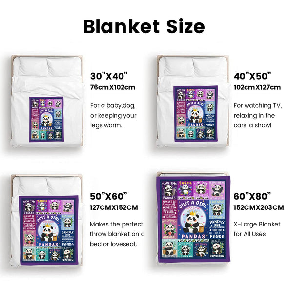 Panda Pattern Blanket Fleece Throw Blanket Super Soft Warm Gifts for Baby Girls Boys Kids Mom Grandma Room Decor