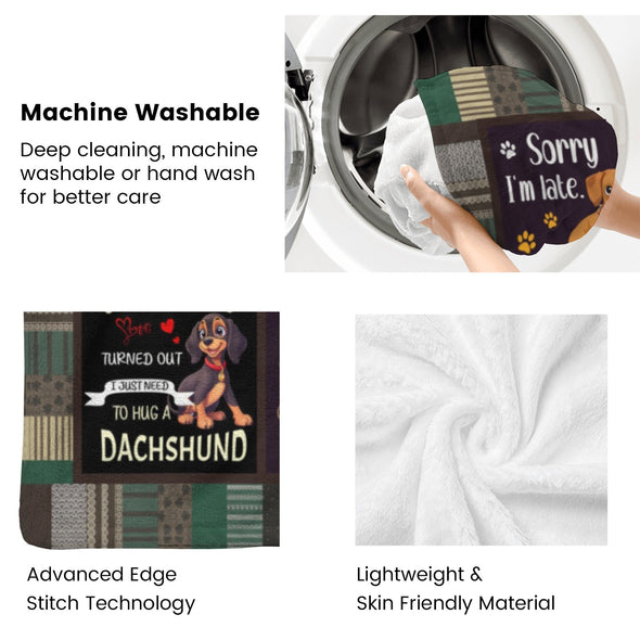 Dachshund Pattern Blanket Fleece Throw Blanket Super Soft Warm Gifts for Baby Girls Boys Kids Mom Grandma Room Decor