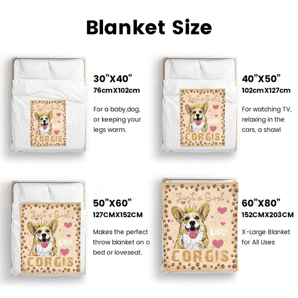 Corgi Blanket Fleece Throw Blanket Super Soft Warm Gifts for Baby Girls Boys Kids Mom Grandma Room Decor