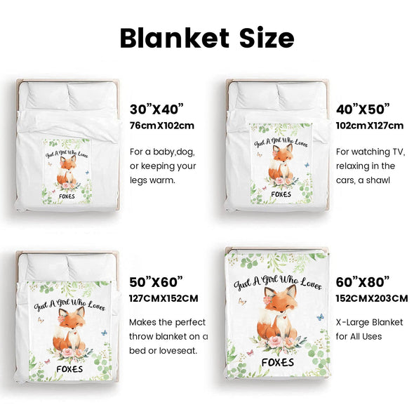 Fox Pattern Blanket Fleece Throw Blanket Super Soft Warm Gifts for Baby Girls Boys Kids Mom Grandma Room Decor