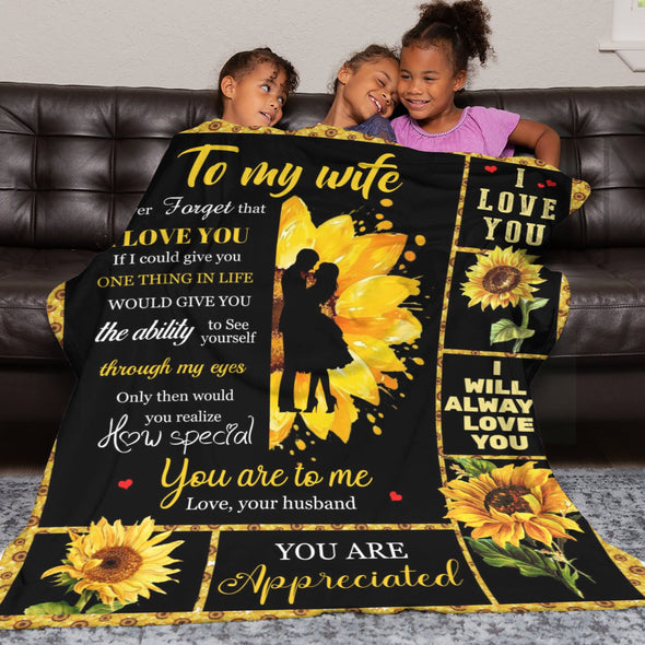 Wife Blanket, Throw Blanket Gifts for Birthday/Wedding/Anniversary/Christmas/Valentines
