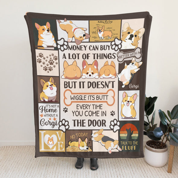 Corgi Blanket Fleece Throw Blanket Super Soft Warm Gifts for Baby Girls Boys Kids Mom Grandma Room Decor