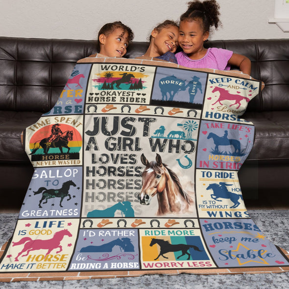 Horse Blanket Gift for Women Girl Who Loves Horses for Sofa Couch Bed Room Birthday Decor Bed Travel