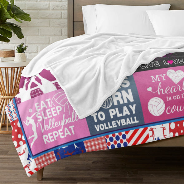Volleyball Pattern Blanket Fleece Throw Blanket Super Soft Warm Gifts for Baby Girls Boys Kids Mom Grandma Room Decor