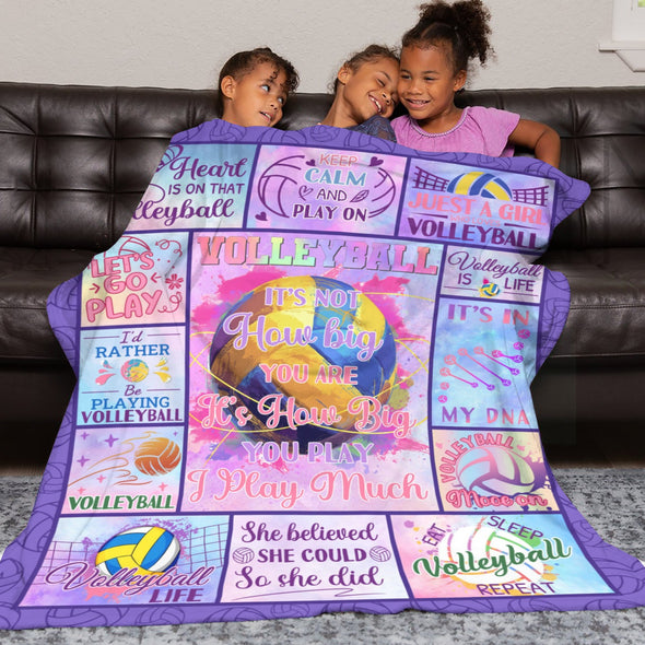 Volleyball Pattern Blanket Fleece Throw Blanket Super Soft Warm Gifts for Baby Girls Boys Kids Mom Grandma Room Decor