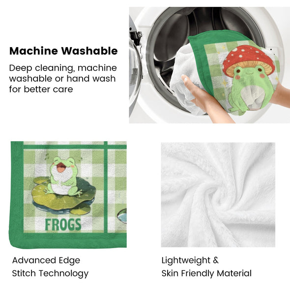 Frog Pattern Blanket Fleece Throw Blanket Super Soft Warm Gifts for Baby Girls Boys Kids Mom Grandma Room Decor