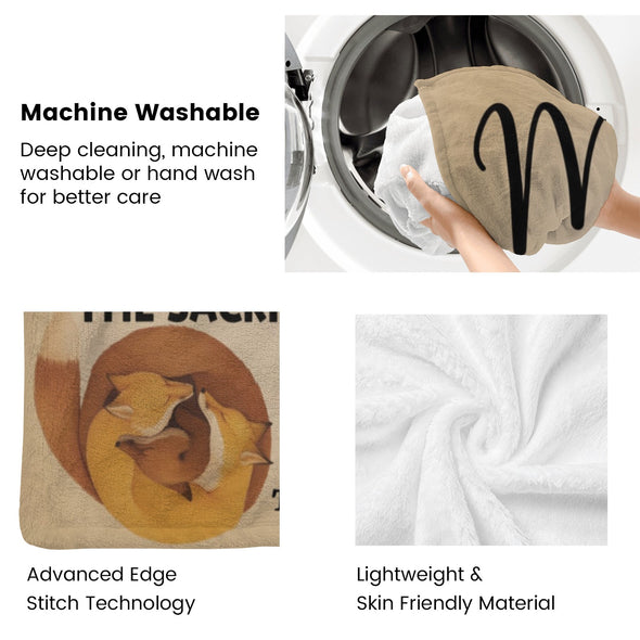 Fox Pattern Blanket Fleece Throw Blanket Super Soft Warm Gifts for Baby Girls Boys Kids Mom Grandma Room Decor