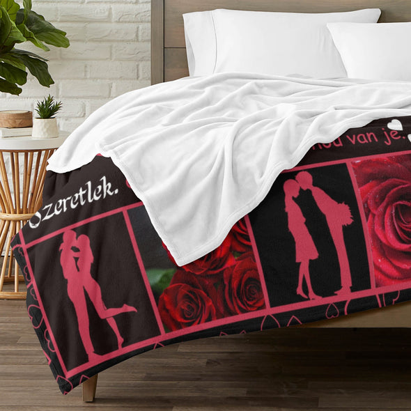 Valentine's Day Blanket Wedding Throw Couple Gifts for Men Women Boyfriend Girlfriend Husband Wife