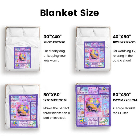 Volleyball Pattern Blanket Fleece Throw Blanket Super Soft Warm Gifts for Baby Girls Boys Kids Mom Grandma Room Decor