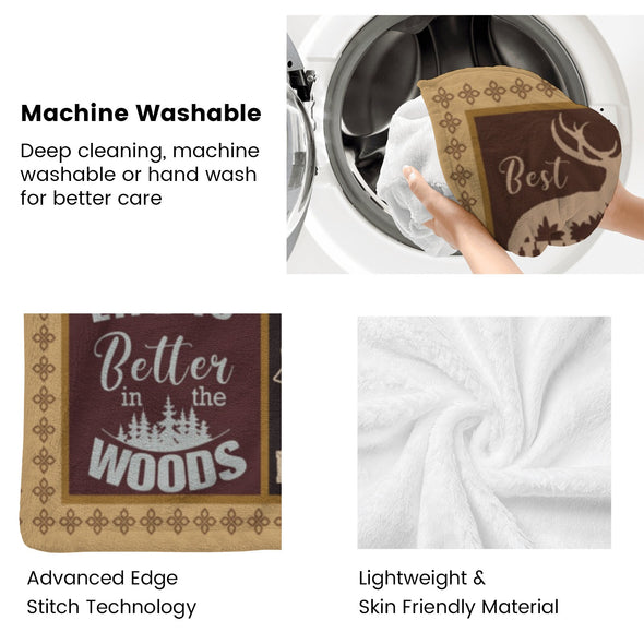 Deer Pattern Blanket Fleece Throw Blanket Super Soft Warm Gifts for Baby Girls Boys Kids Mom Grandma Room Decor