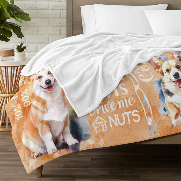 Corgi Blanket Fleece Throw Blanket Super Soft Warm Gifts for Baby Girls Boys Kids Mom Grandma Room Decor