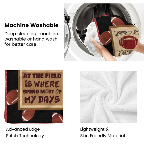 Football Pattern Blanket Fleece Throw Blanket Super Soft Warm Gifts for Baby Girls Boys Kids Mom Grandma Room Decor