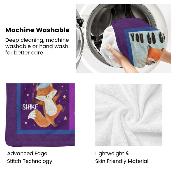 Fox Pattern Blanket Fleece Throw Blanket Super Soft Warm Gifts for Baby Girls Boys Kids Mom Grandma Room Decor