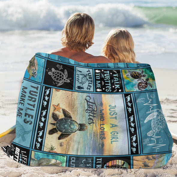 Turtle Pattern Blanket Fleece Throw Blanket Super Soft Warm Gifts for Baby Girls Boys Kids Mom Grandma Room Decor