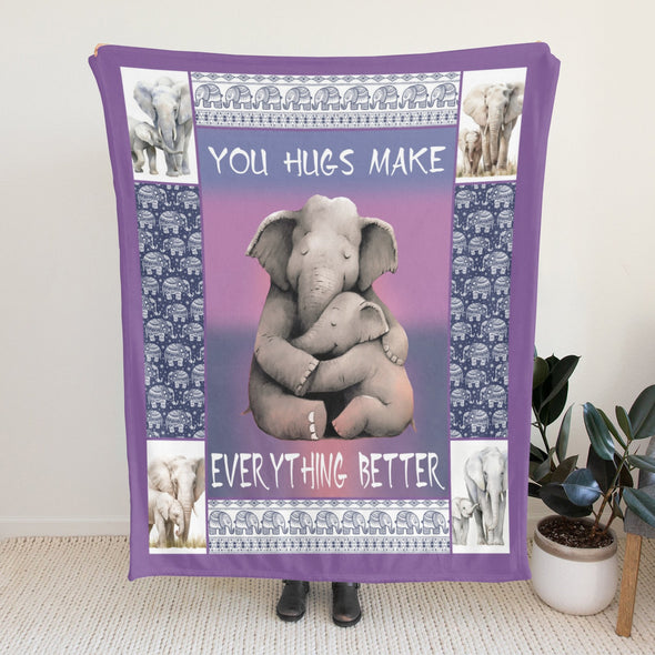 Elephant Blanket Fleece Throw Blanket Super Soft Warm Gifts for Girls Boys Kids Room Decor