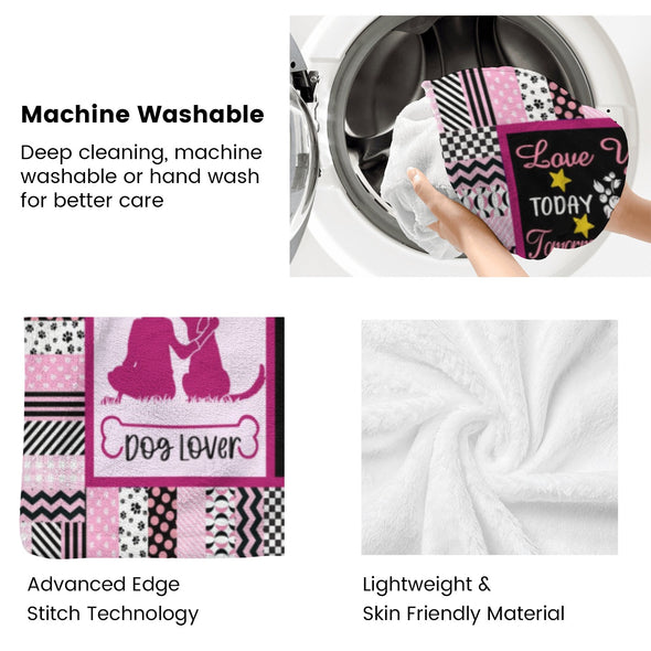 Dog Mom Blanket, Dog Lovers Gifts for Women, Puppy Throw Blanket for Bed Couch Christmas Gift