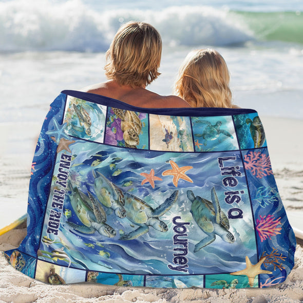 Turtle Pattern Blanket Fleece Throw Blanket Super Soft Warm Gifts for Baby Girls Boys Kids Mom Grandma Room Decor