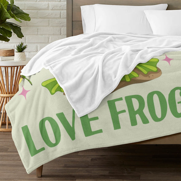 Frog Pattern Blanket Fleece Throw Blanket Super Soft Warm Gifts for Baby Girls Boys Kids Mom Grandma Room Decor
