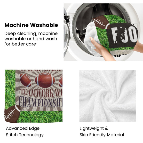 Football Pattern Blanket Fleece Throw Blanket Super Soft Warm Gifts for Baby Girls Boys Kids Mom Grandma Room Decor