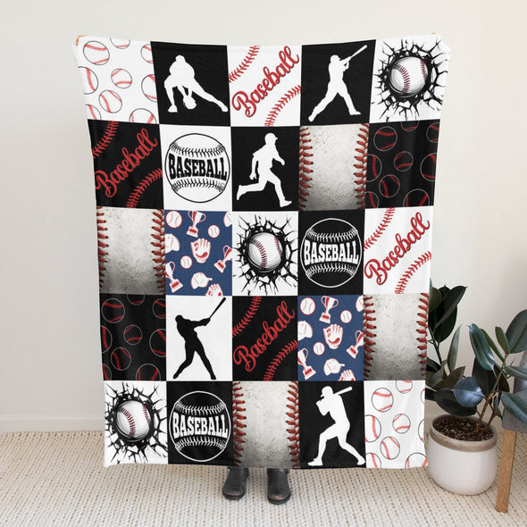 Baseball Pattern Blanket Fleece Throw Blanket Super Soft Warm Gifts for Baby Girls Boys Kids Mom Grandma Room Decor