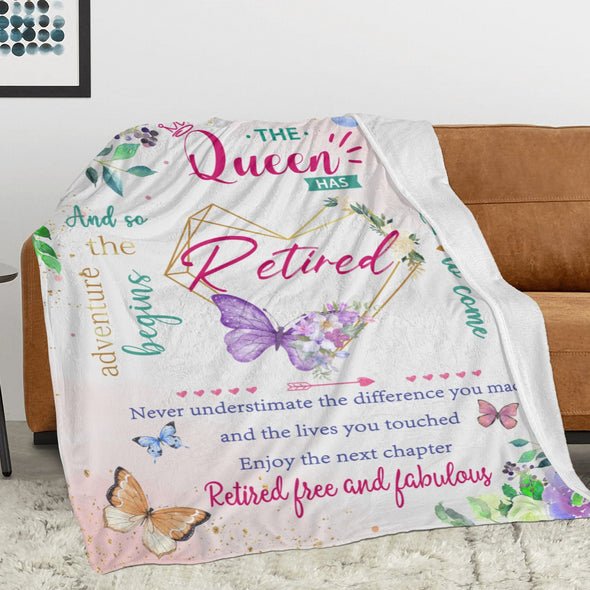 Retirement Blanket Gifts for Women/Men, Funny Farewell Throw Blanket for Going Away Gift, Coworker Leaving Gift