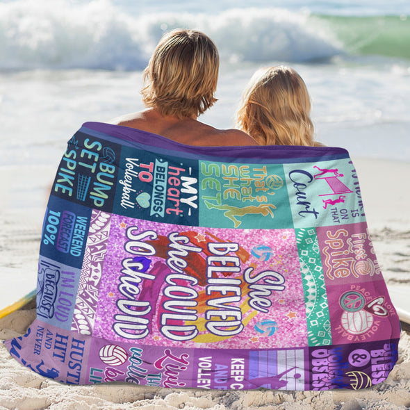 Volleyball Pattern Blanket Fleece Throw Blanket Super Soft Warm Gifts for Baby Girls Boys Kids Mom Grandma Room Decor