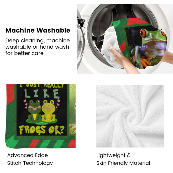 Frog Pattern Blanket Fleece Throw Blanket Super Soft Warm Gifts for Baby Girls Boys Kids Mom Grandma Room Decor