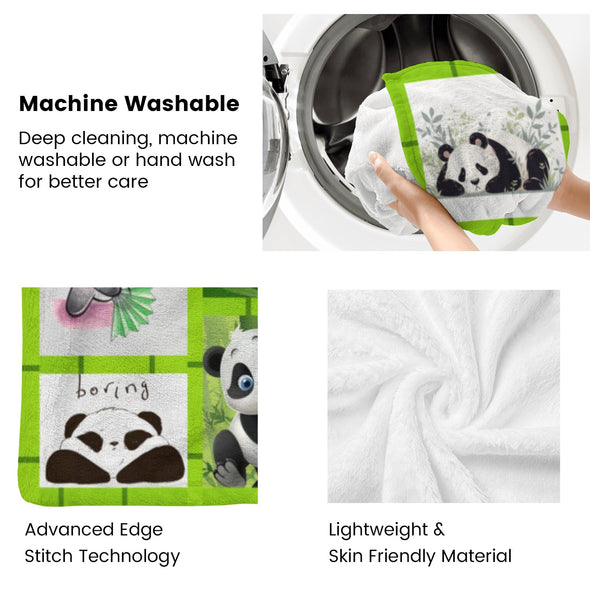Panda Pattern Blanket Fleece Throw Blanket Super Soft Warm Gifts for Baby Girls Boys Kids Mom Grandma Room Decor