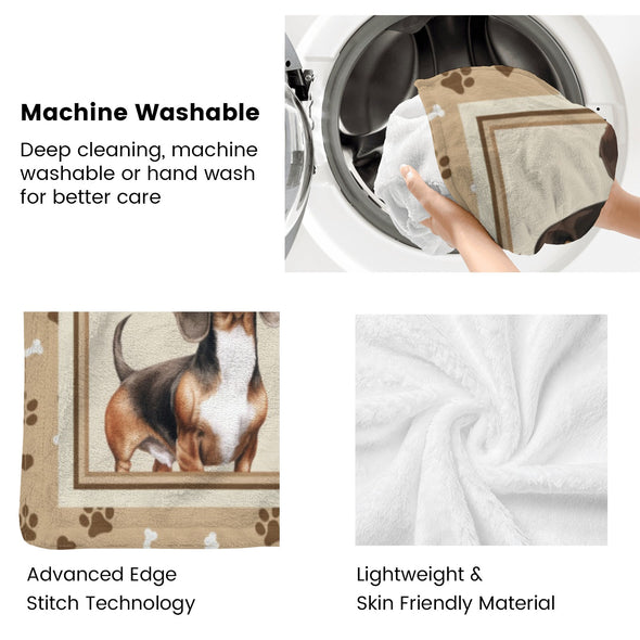 Dachshund Pattern Blanket Fleece Throw Blanket Super Soft Warm Gifts for Baby Girls Boys Kids Mom Grandma Room Decor