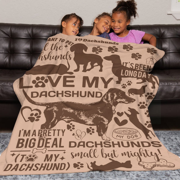 Dachshund Pattern Blanket Fleece Throw Blanket Super Soft Warm Gifts for Baby Girls Boys Kids Mom Grandma Room Decor