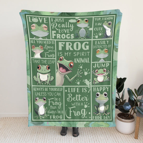 Frog Pattern Blanket Fleece Throw Blanket Super Soft Warm Gifts for Baby Girls Boys Kids Mom Grandma Room Decor