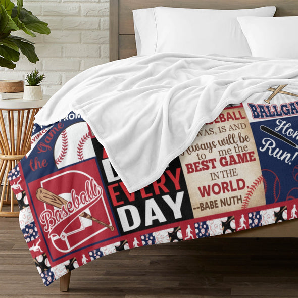 Baseball Pattern Blanket Fleece Throw Blanket Super Soft Warm Gifts for Baby Girls Boys Kids Mom Grandma Room Decor
