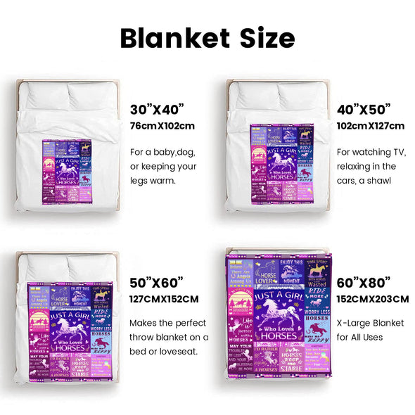 Horse Blanket Gift for Women Girl Who Loves Horses for Sofa Couch Bed Room Birthday Decor Bed Travel